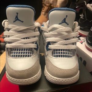 Jordan 4 Retro "Industrial Blue" Toddler Kids' Shoe Kids Blue and White Sneakers